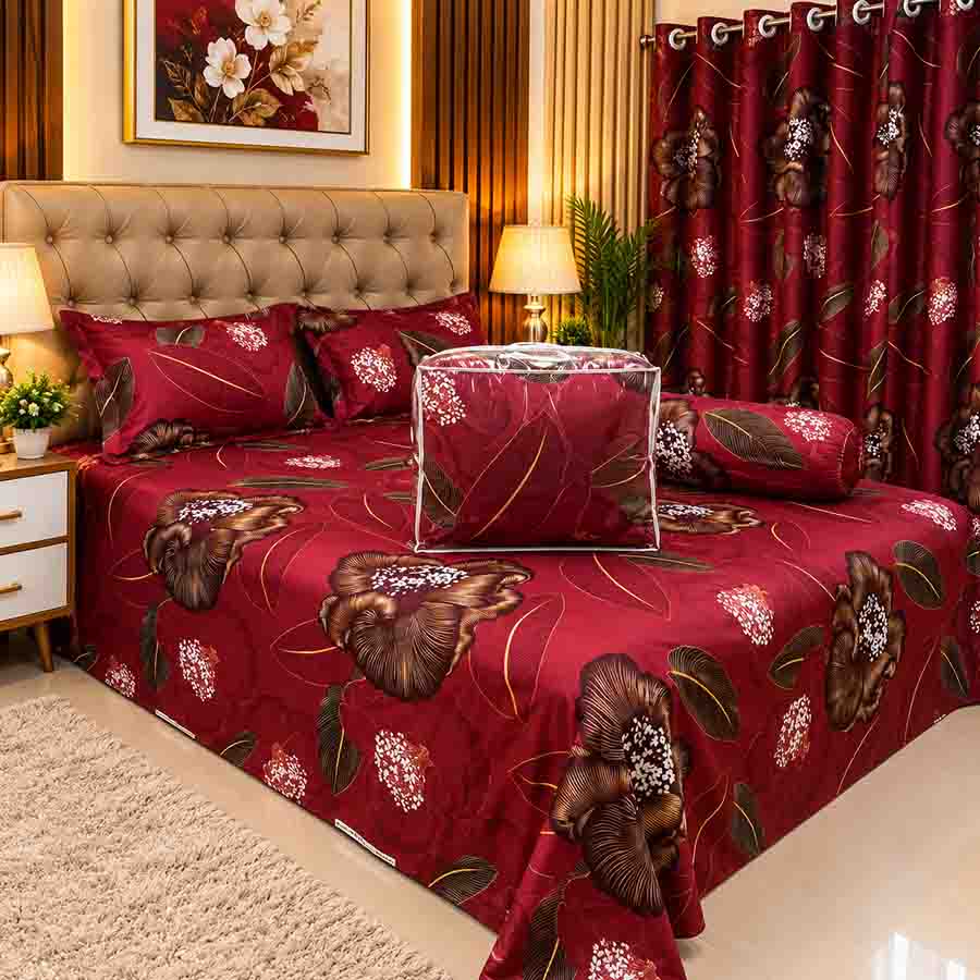 Premium Quality Twill Cotton Comforter 5 Pcs Set PC-006