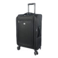 Travello 24-inch-soft-suitcase luggage-450d-jacquard-rpet-with-pux2-in-waterproof-black-original-export