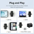 Ulanzi V6 3-in-1 Wireless Lavalier Microphone for iPhone, Android, Tablet & Camera